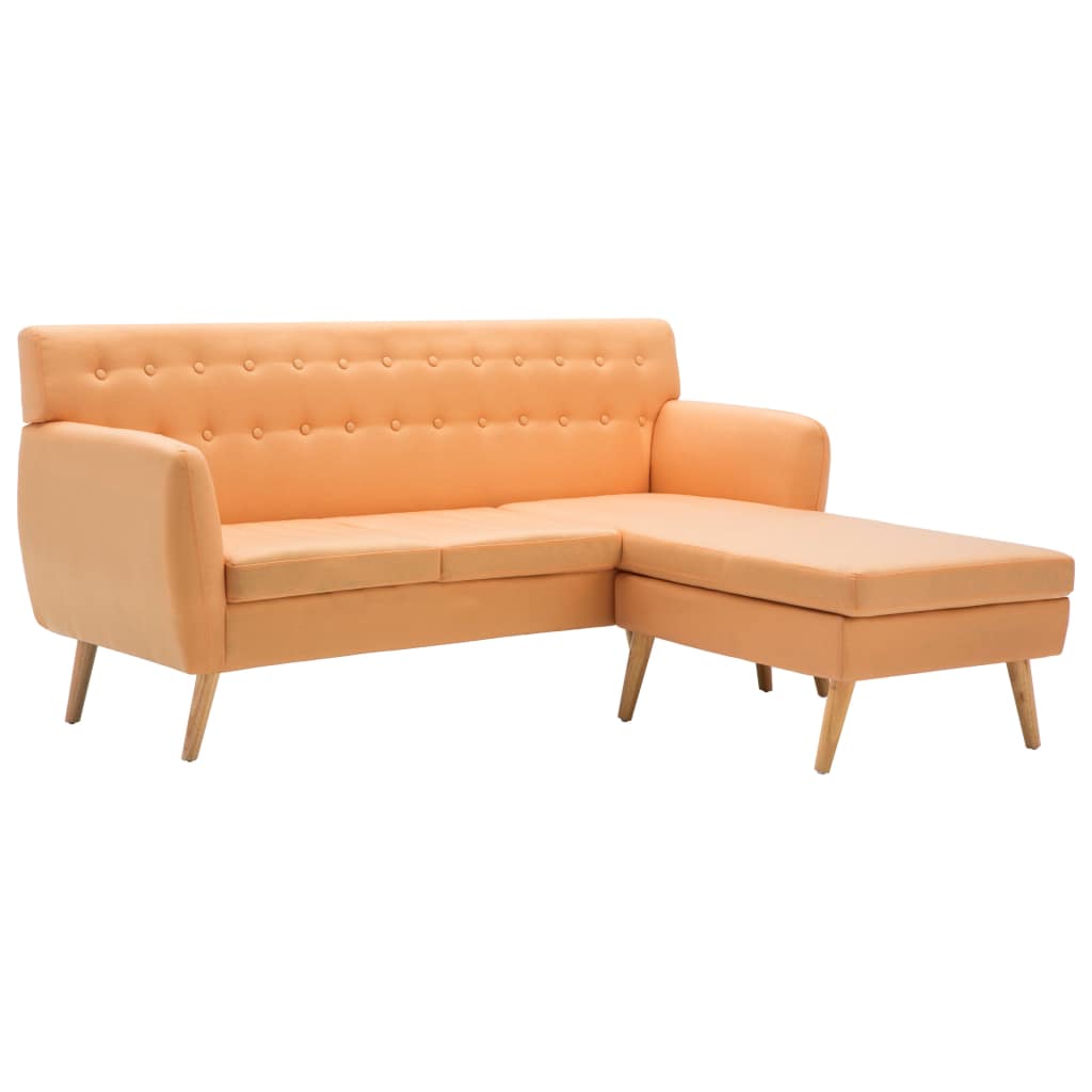  Soffa L-formad tyg 171,5x138x81,5 cm orange