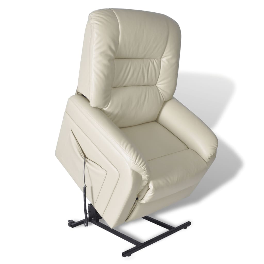  Reclinerfåtölj beige konstläder