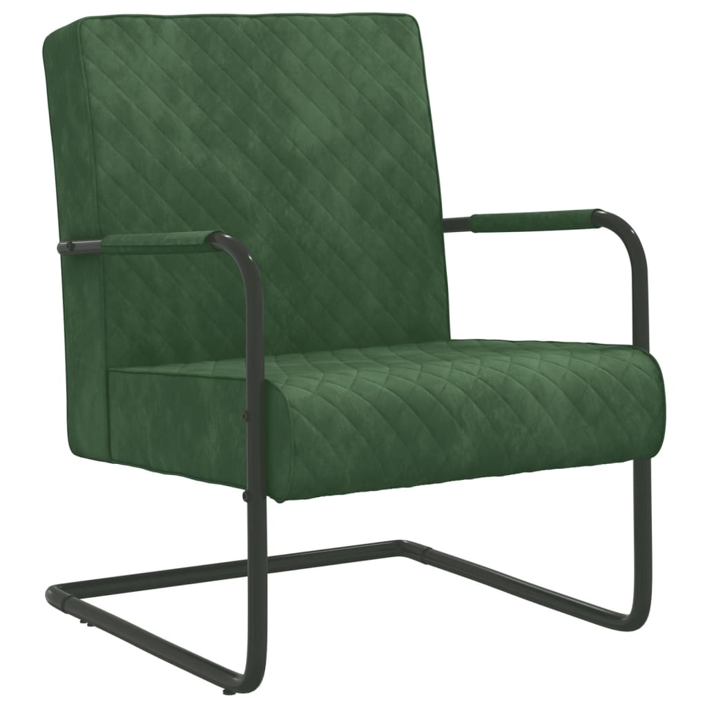  Fribärande stol mörkgrön sammet