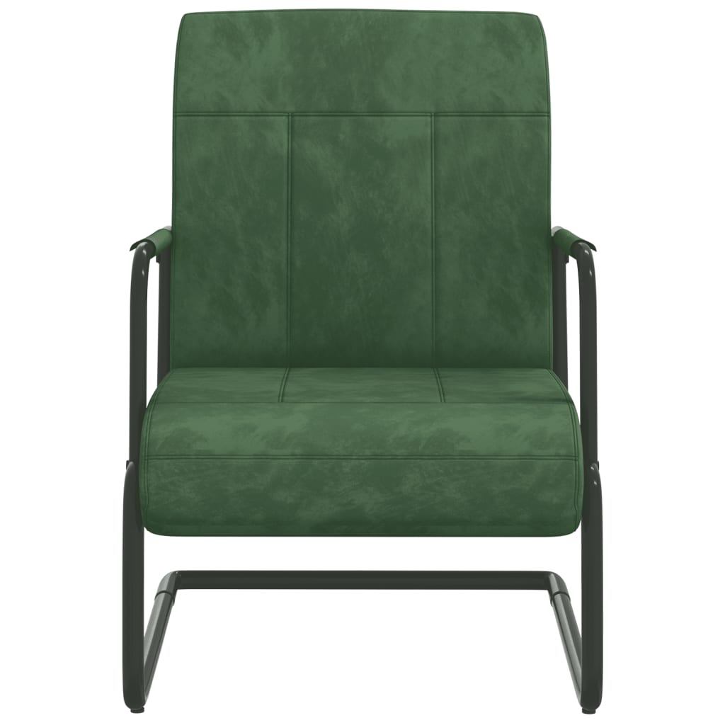  Fribärande stol mörkgrön sammet