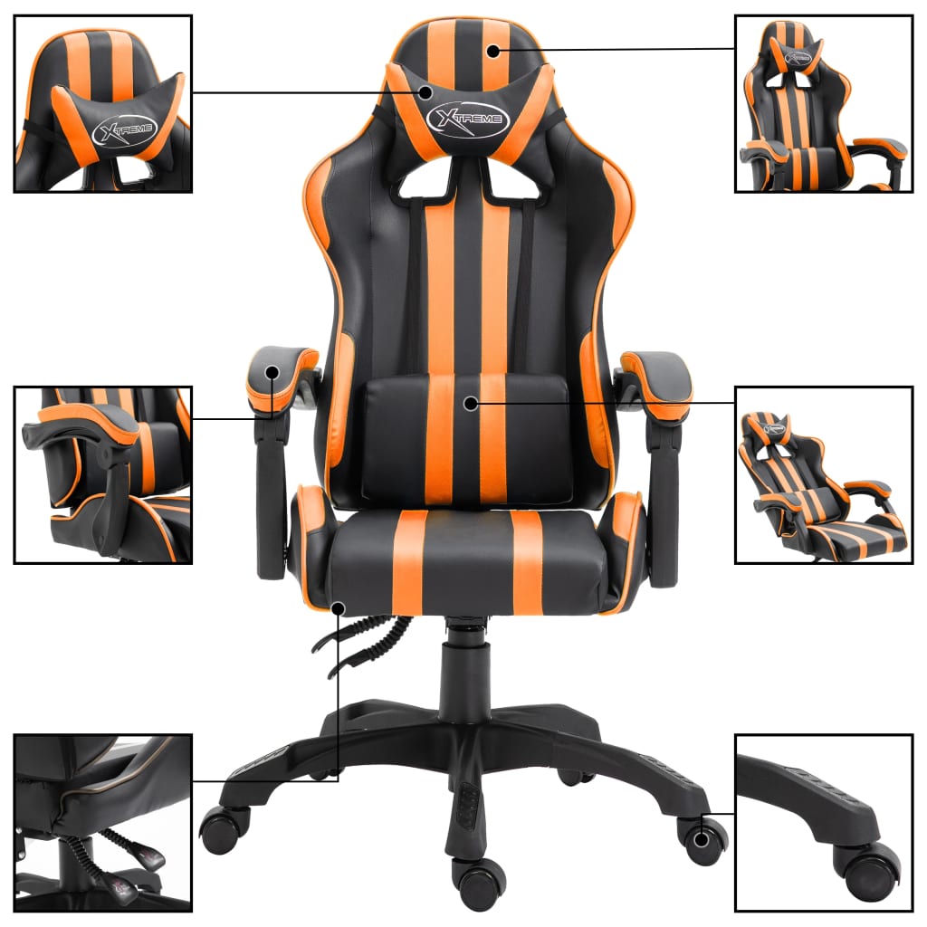  Gamingstol orange konstläder