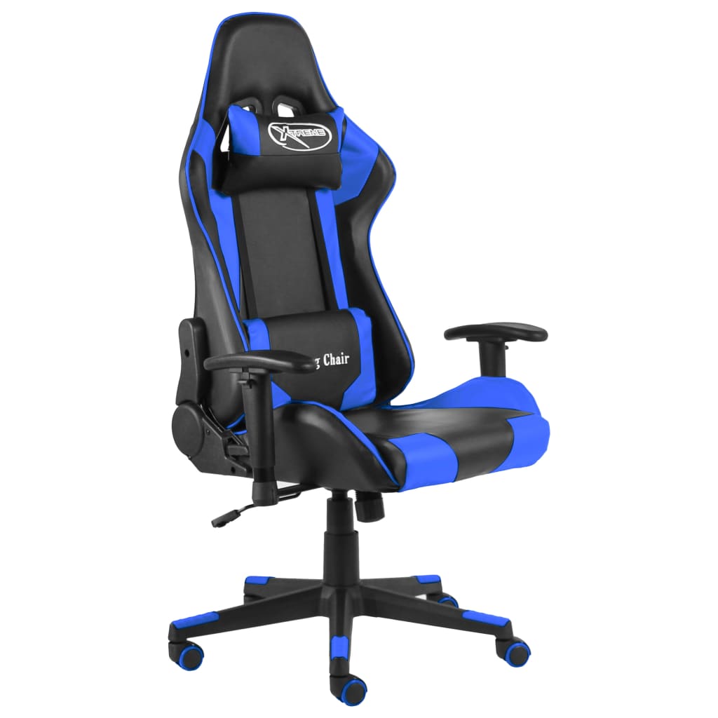  Snurrbar gamingstol blå PVC