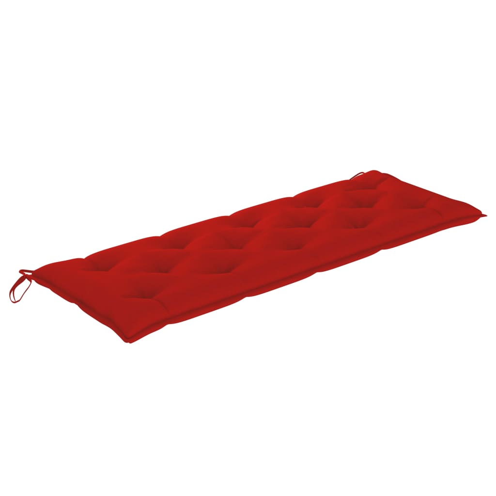  Bataviabänk med röd dyna 150 cm massiv teak
