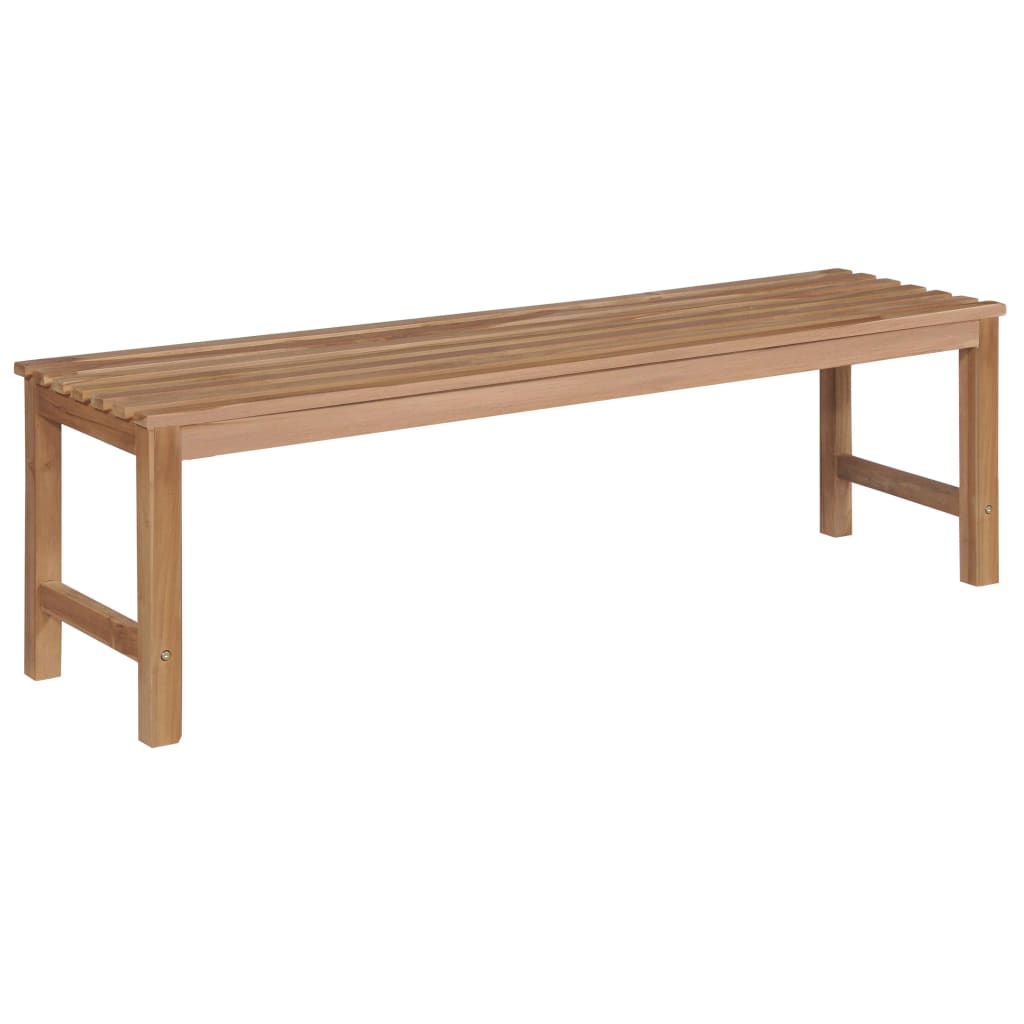  Trädgårdsbänk med beige dyna 150 cm massiv teak