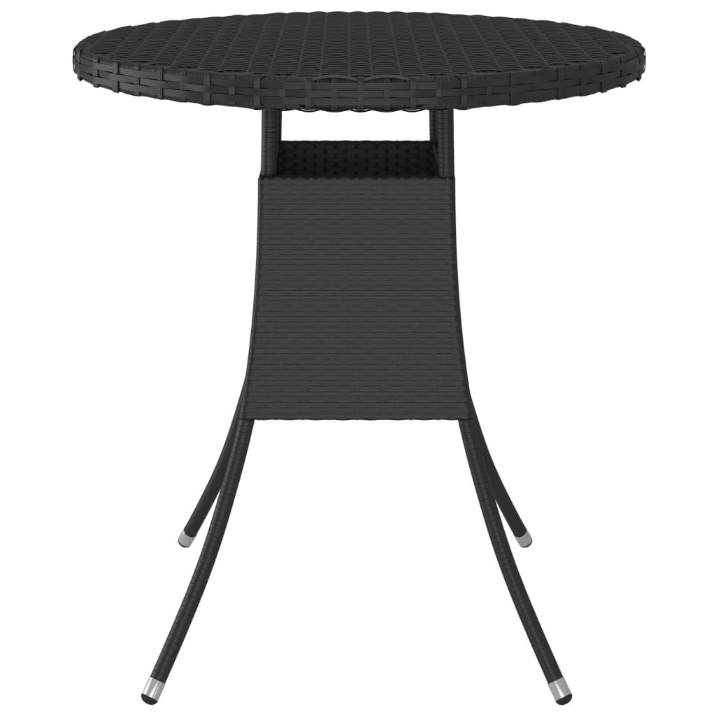  Trädgårdsbord svart 70x70x73 cm konstrotting