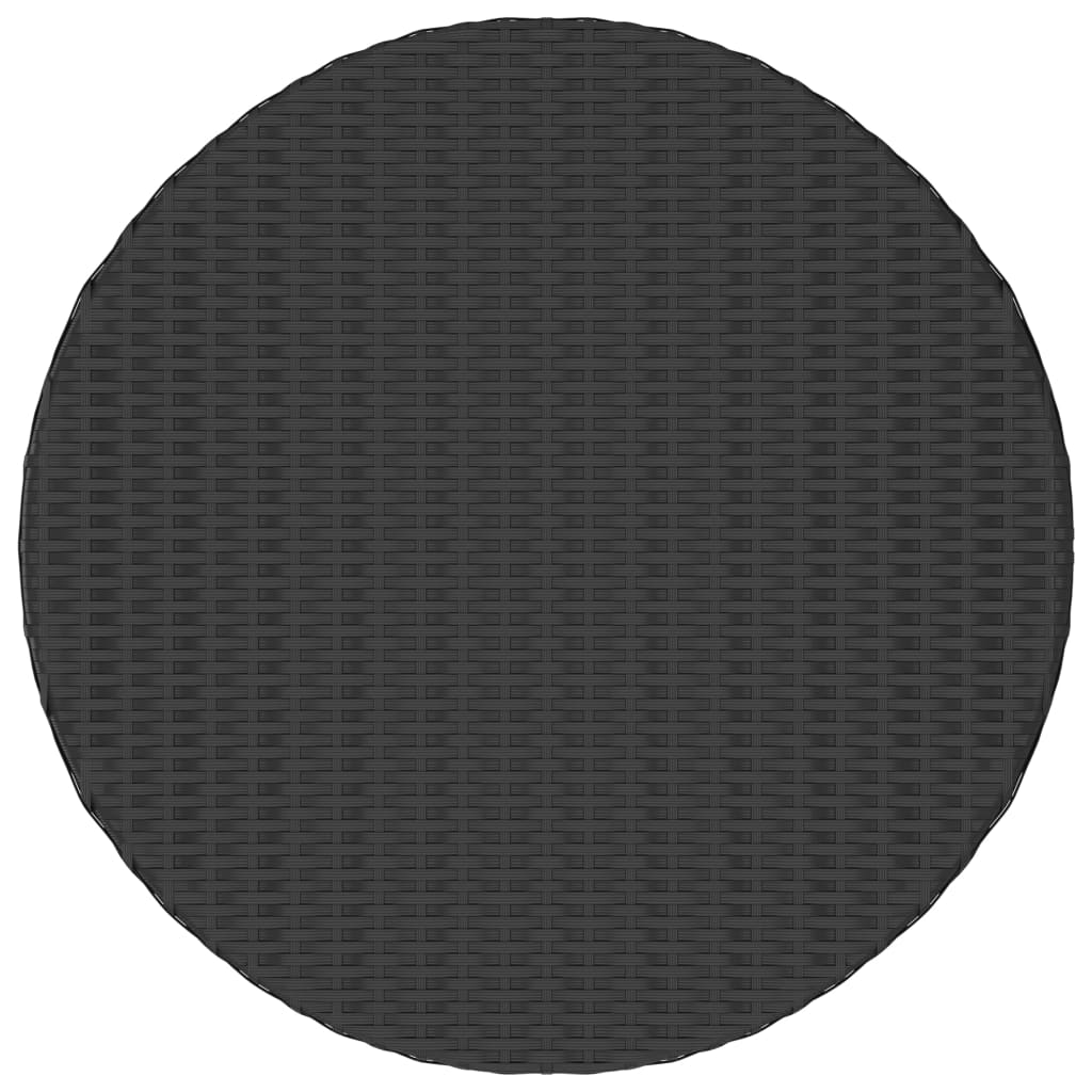  Trädgårdsbord svart 68x68x30 cm konstrotting