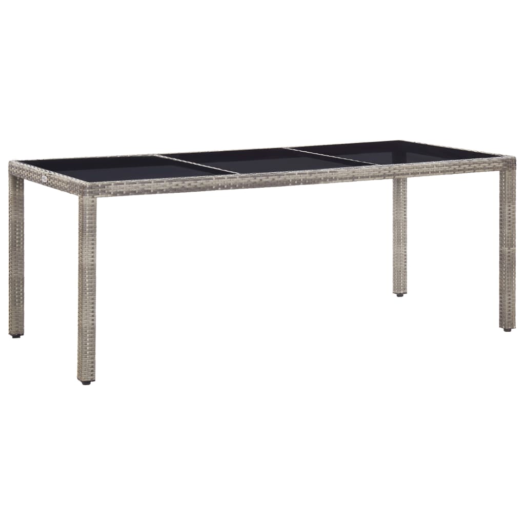  Trädgårdsbord grå 190x90x75 cm konstrotting