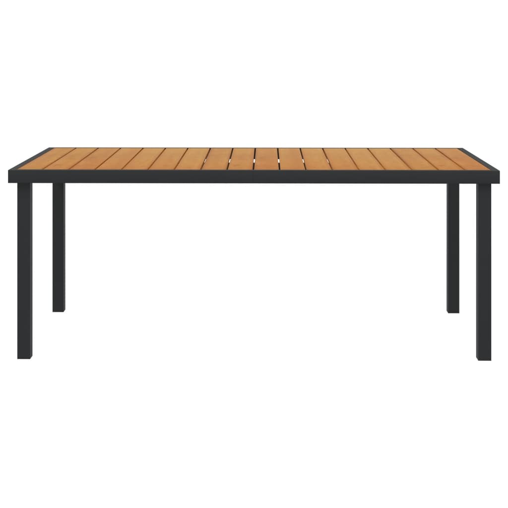  Trädgårdsbord brun 190x90x74,5 cm aluminium och WPC