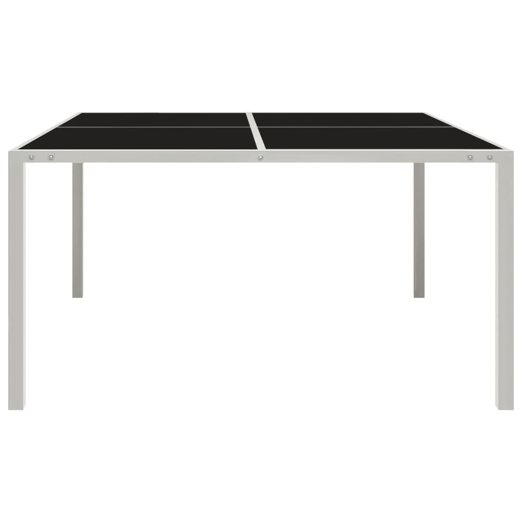  Trädgårdsbord 130x130x72 cm grå stål och glas