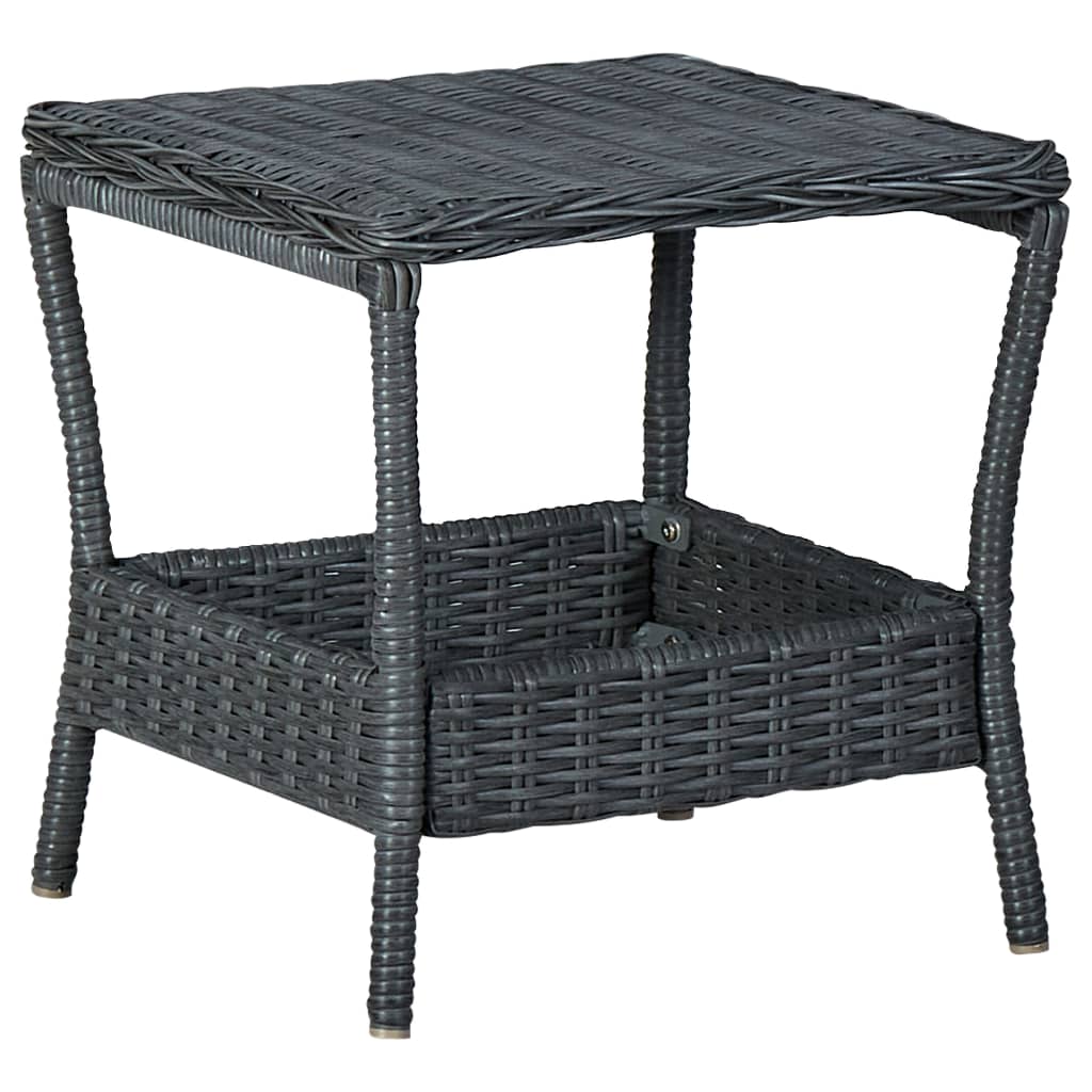  Trädgårdsbord mörkgrå 45x45x46,5 cm konstrotting