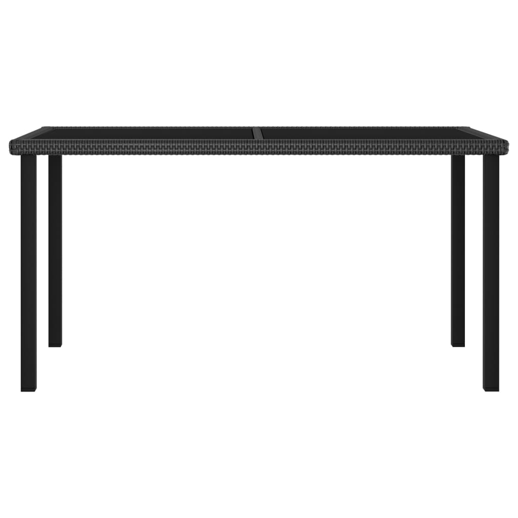  Trädgårdsbord svart 140x70x73 cm konstrotting