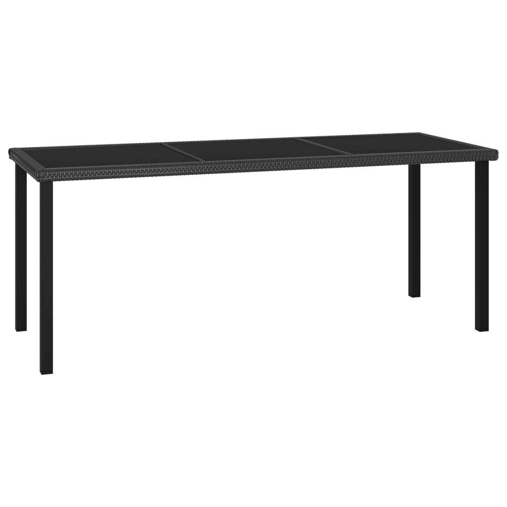  Trädgårdsbord svart 180x70x73 cm konstrotting