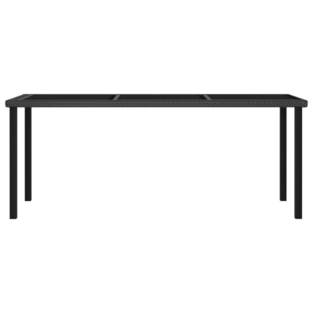  Trädgårdsbord svart 180x70x73 cm konstrotting