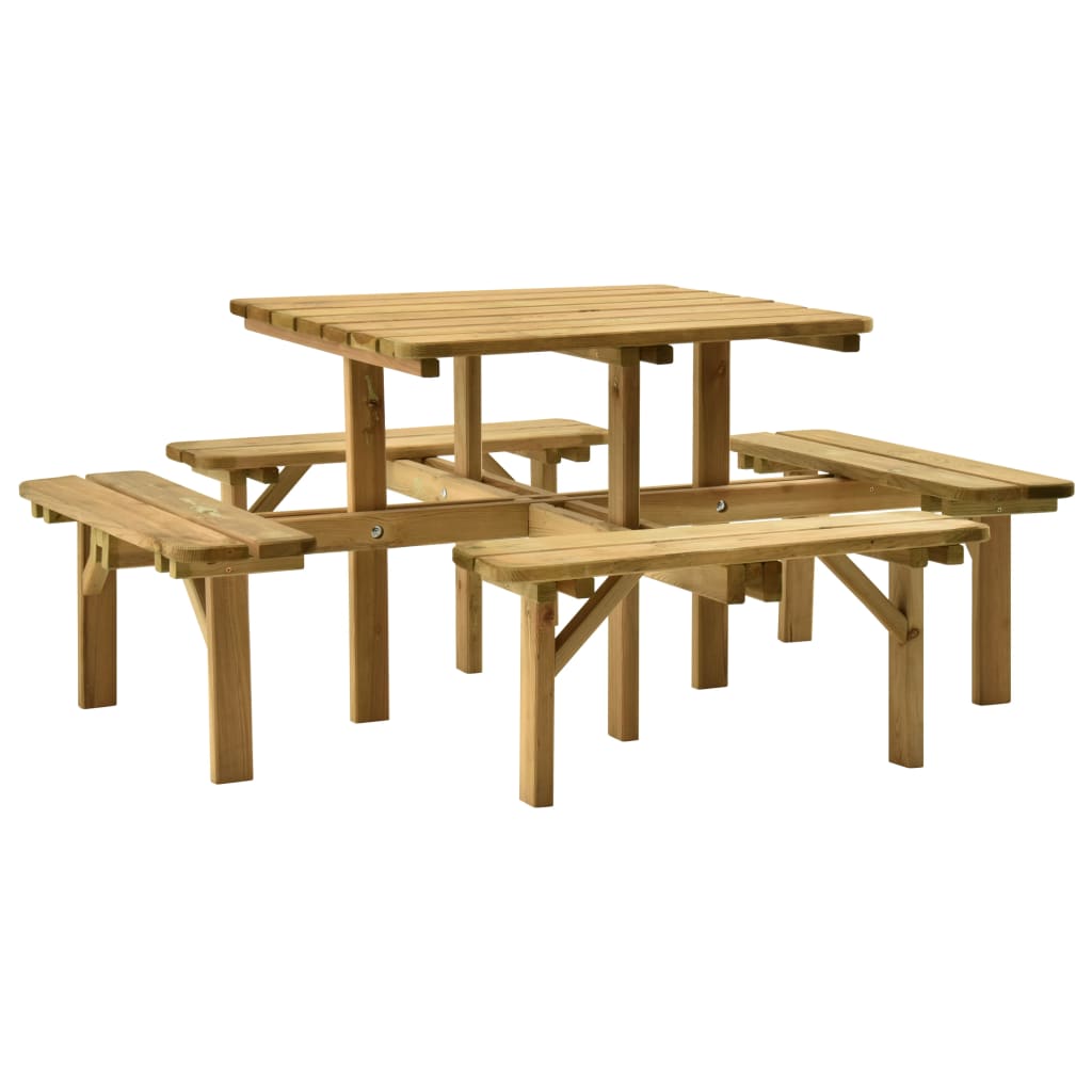  4-sidigt picknickbord 172x172x73 cm impregnerad furu