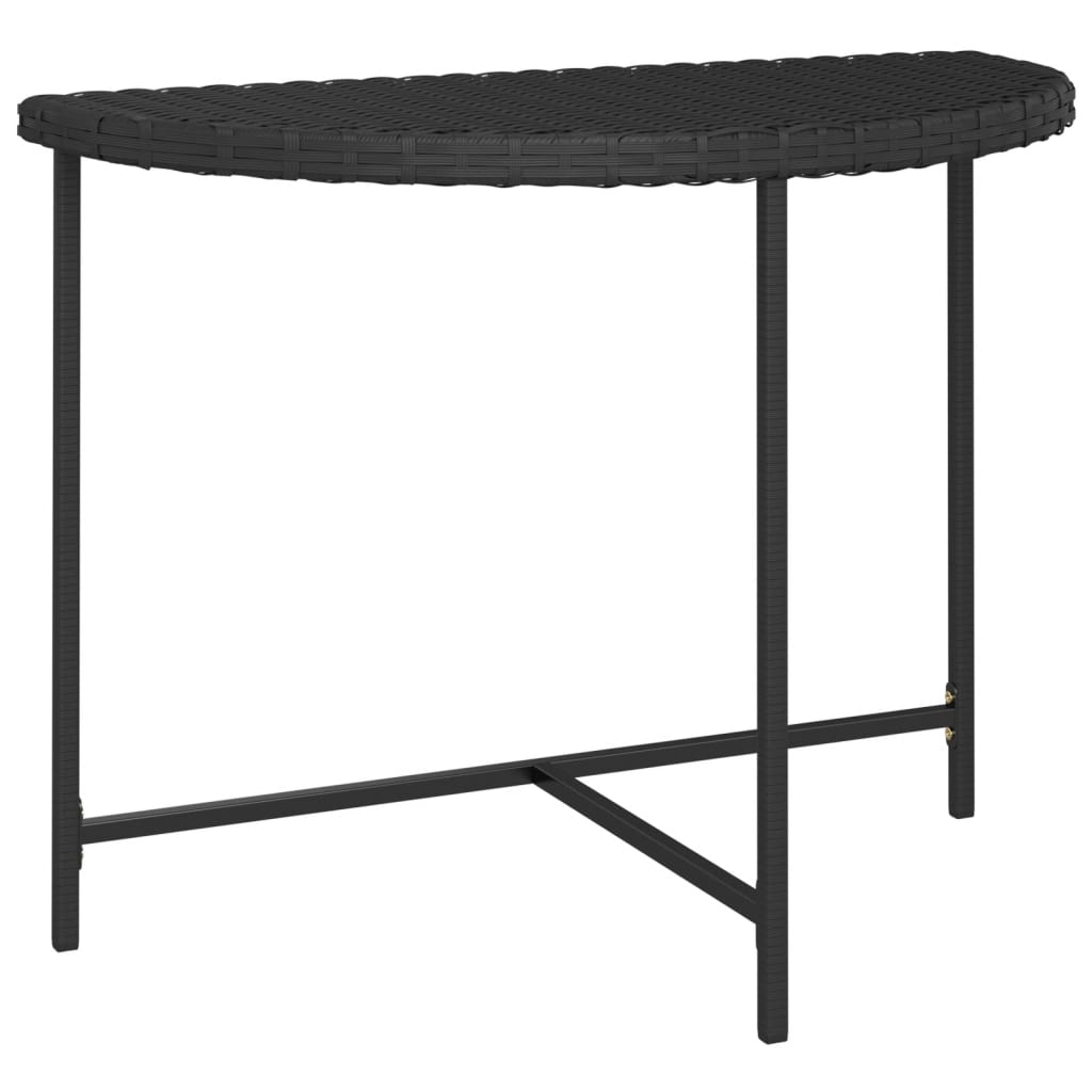  Trädgårdsbord svart 100x50x75 cm konstrotting