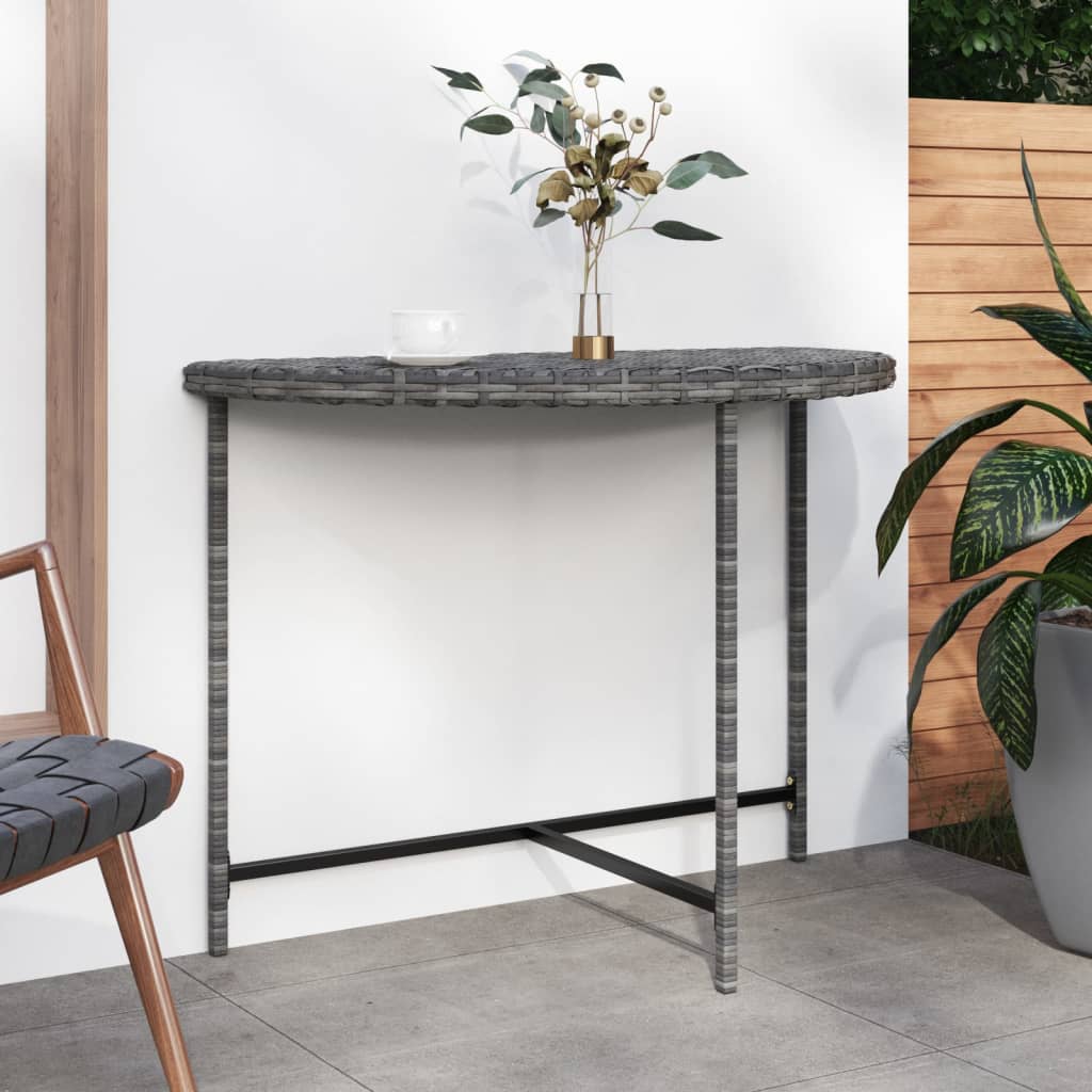  Trädgårdsbord grå 100x50x75 cm konstrotting
