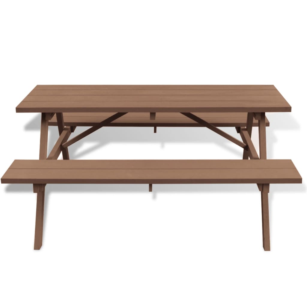 Picknickbord med bänkar brun 150x139x72,5 cm WPC