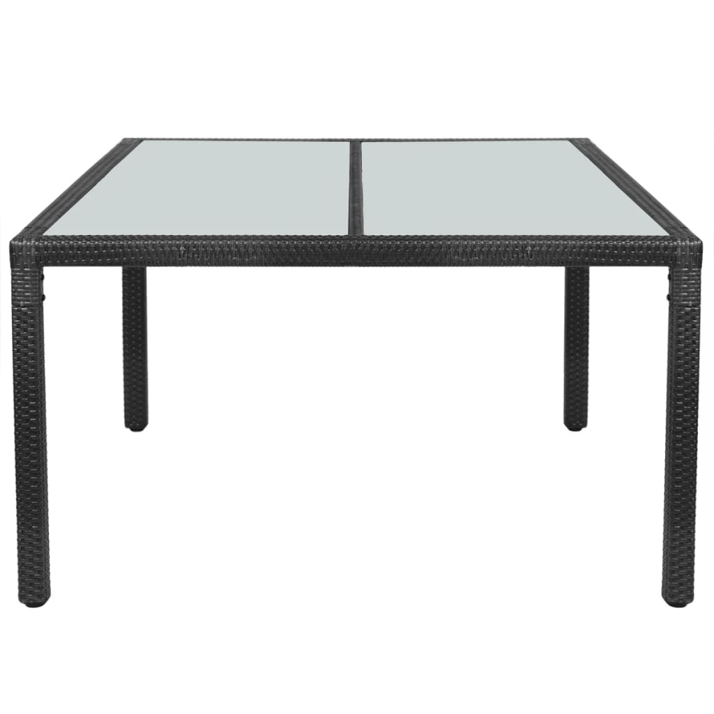  Trädgårdsbord svart 150x90x75 cm konstrotting