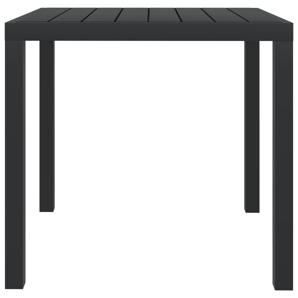  Trädgårdsbord svart 80x80x74 cm aluminium och WPC