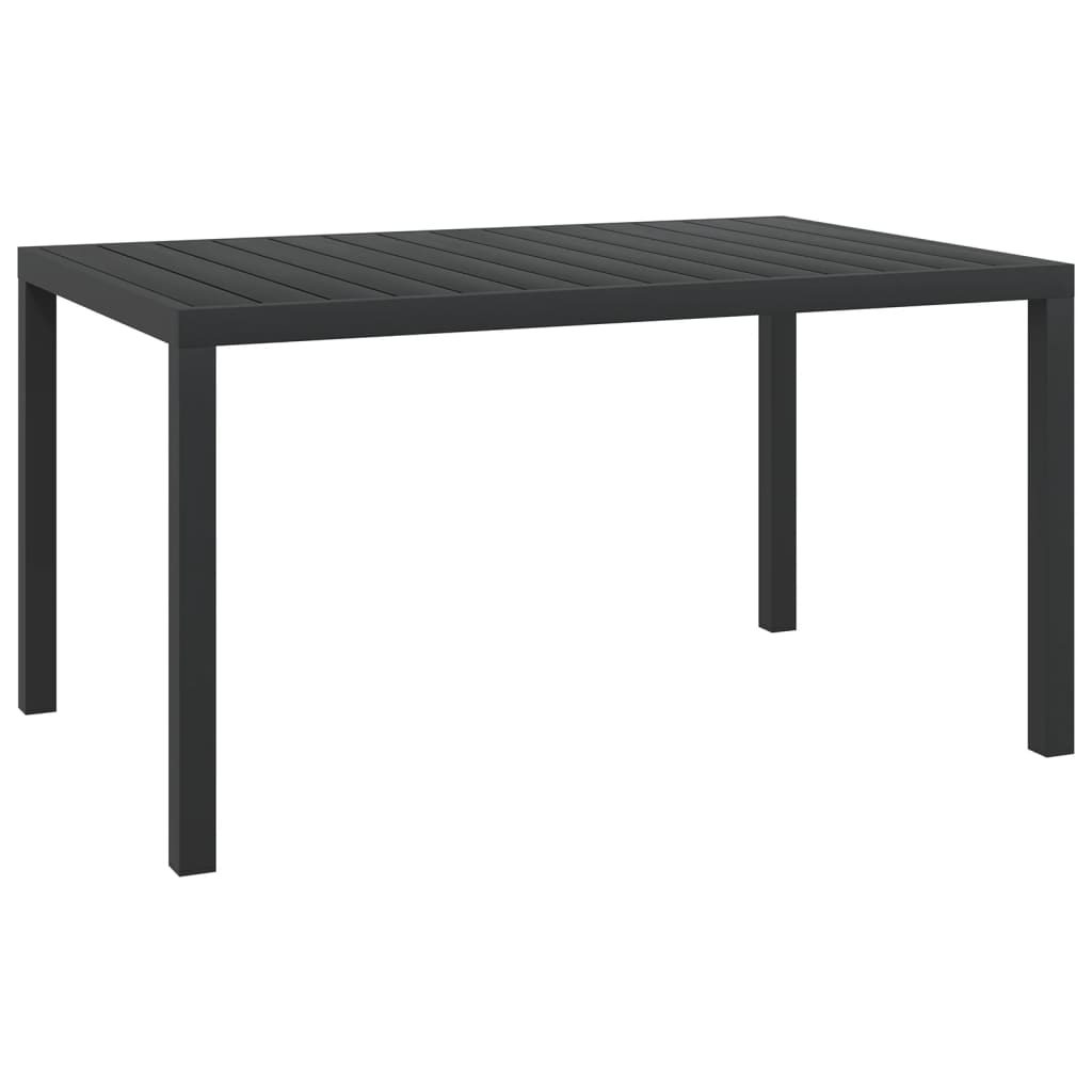  Trädgårdsbord svart 150x90x74 cm aluminium och WPC