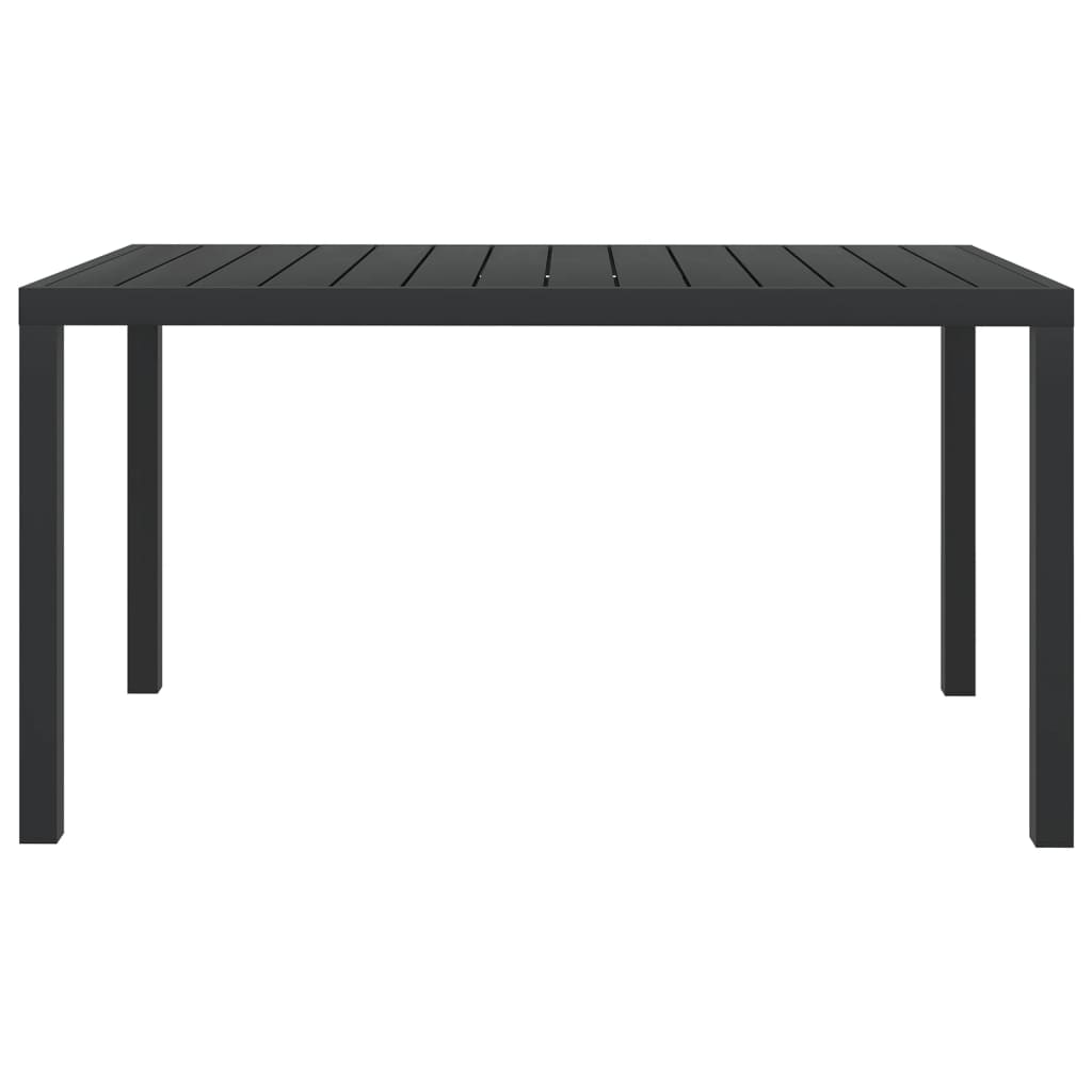  Trädgårdsbord svart 150x90x74 cm aluminium och WPC