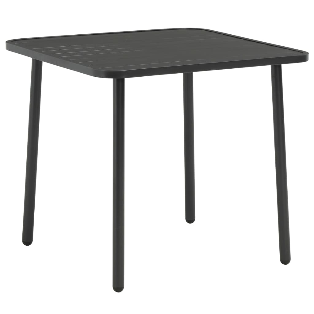  Trädgårdsbord mörkgrå 80x80x72 cm stål