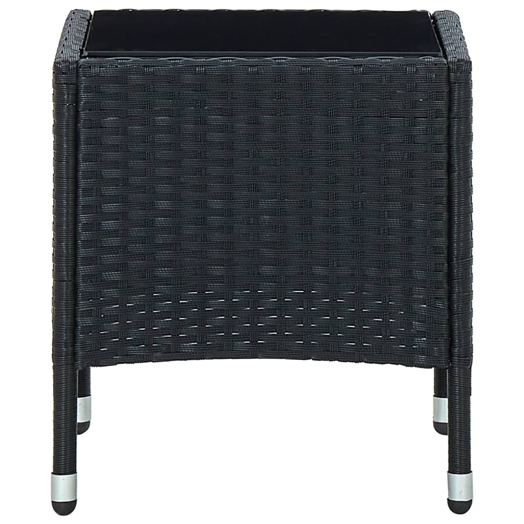  Trädgårdsbord svart 40x40x45 cm konstrotting