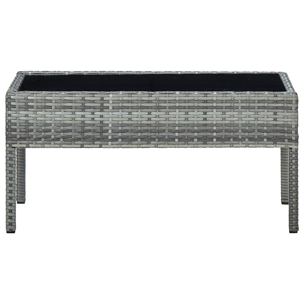  Trädgårdsbord grå 75x40x37 cm konstrotting