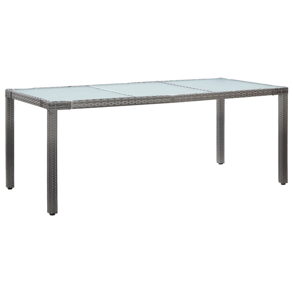  Trädgårdsbord grå 190x90x75 cm konstrotting