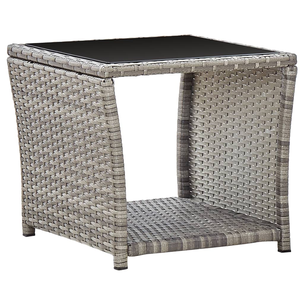  Soffbord grå 45x45x40 cm konstrotting och glas