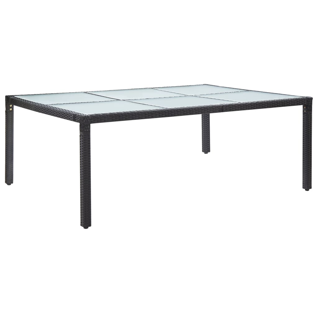  Matbord för trädgården svart 200x150x74 cm konstrotting