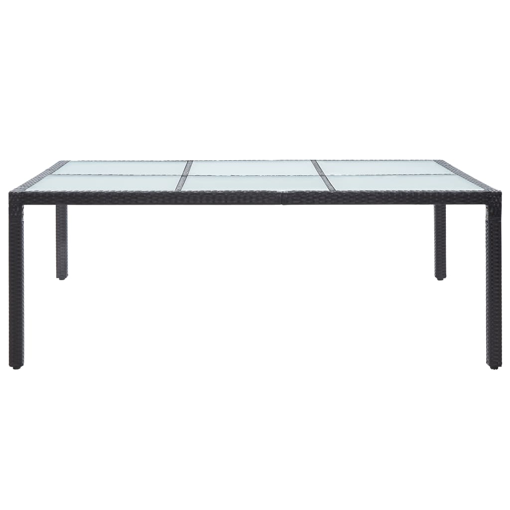  Matbord för trädgården svart 200x150x74 cm konstrotting