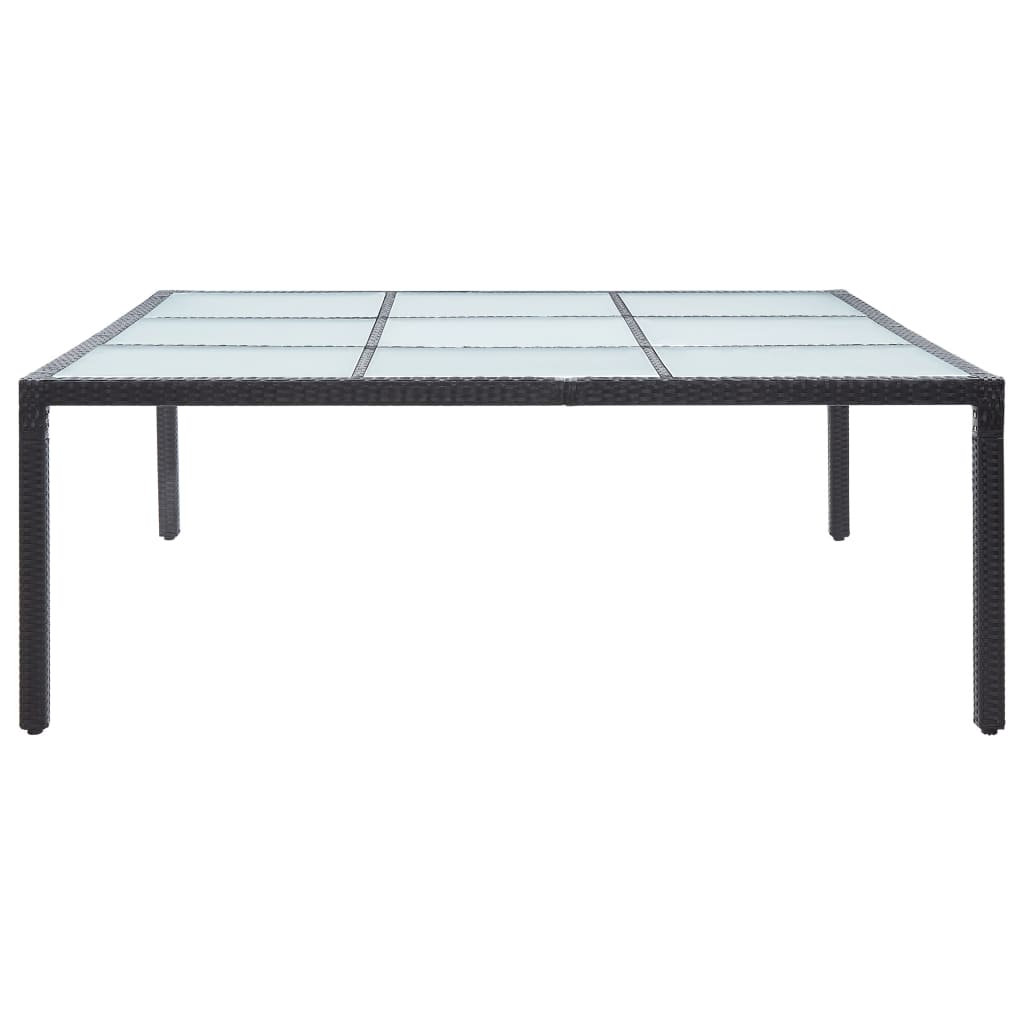  Trädgårdsbord svart 200x200x74 cm konstrotting