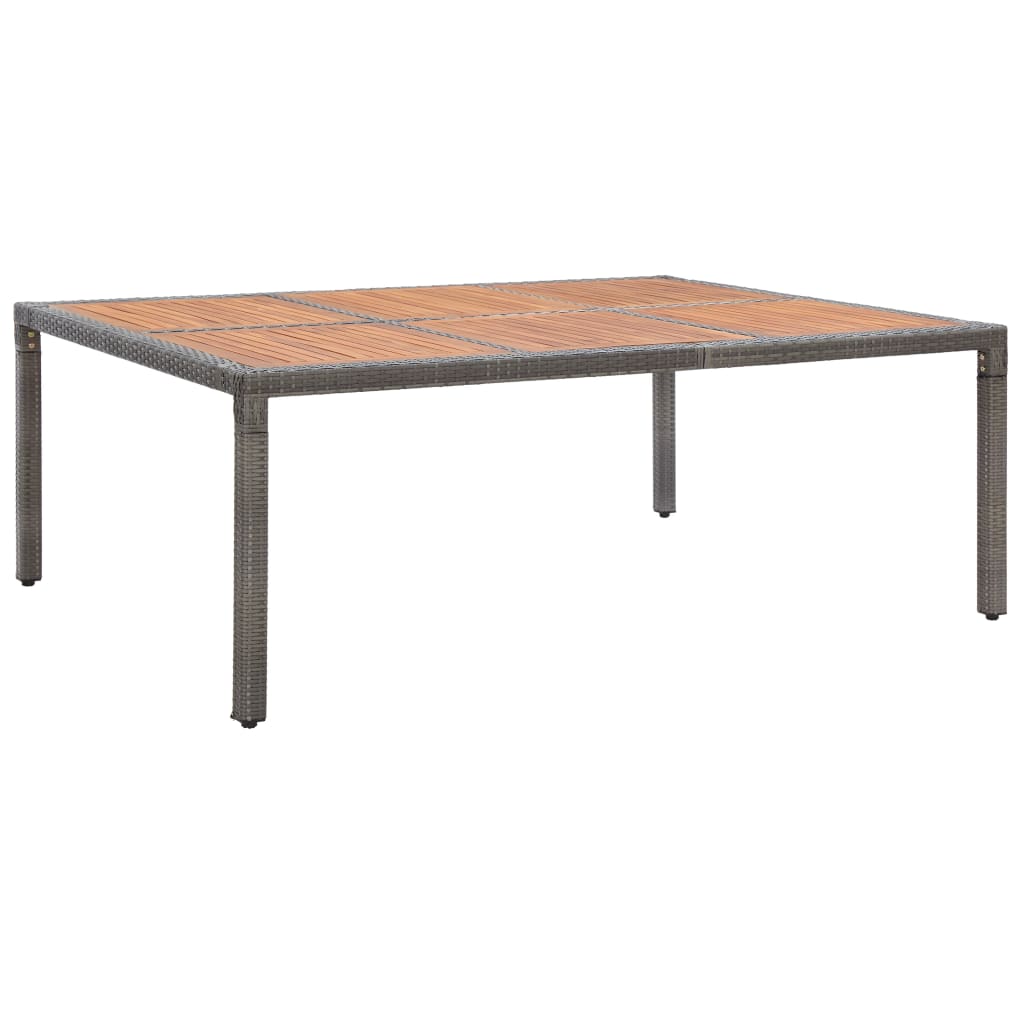  Trädgårdsbord grå 200x150x74 cm konstrotting och akaciaträ