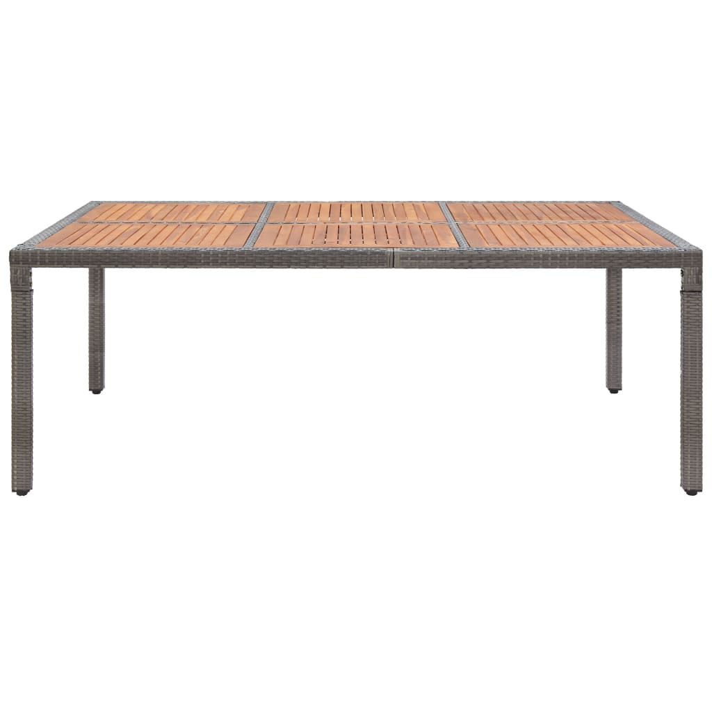  Trädgårdsbord grå 200x150x74 cm konstrotting och akaciaträ