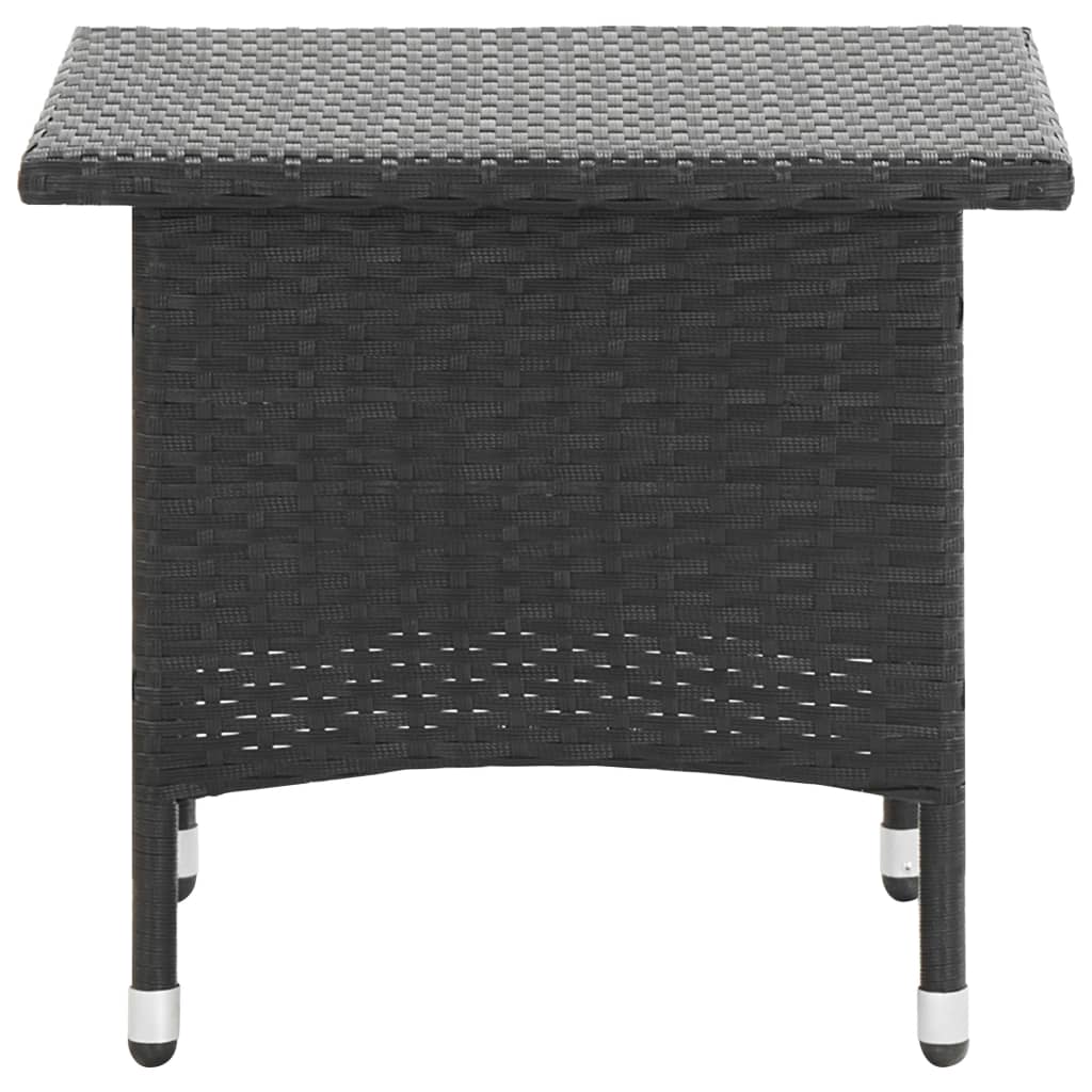  Trädgårdsbord svart 50x50x47 cm konstrotting