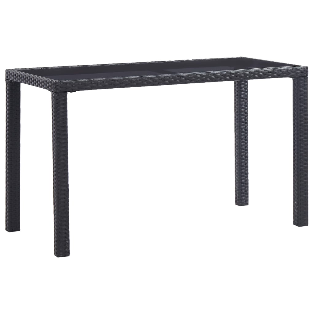  Trädgårdsbord svart 123x60x74 cm konstrotting