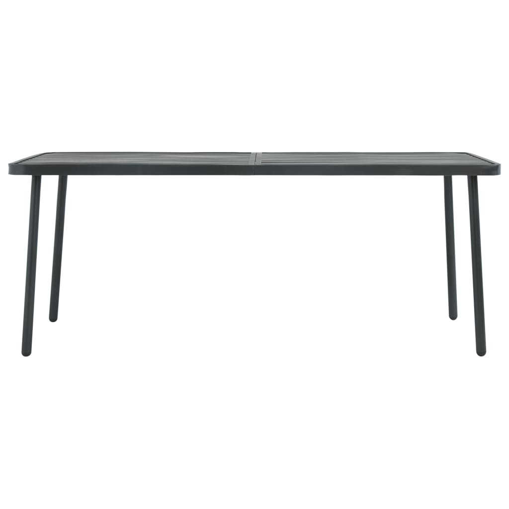  Trädgårdsbord mörkgrå 180x83x72 cm stål