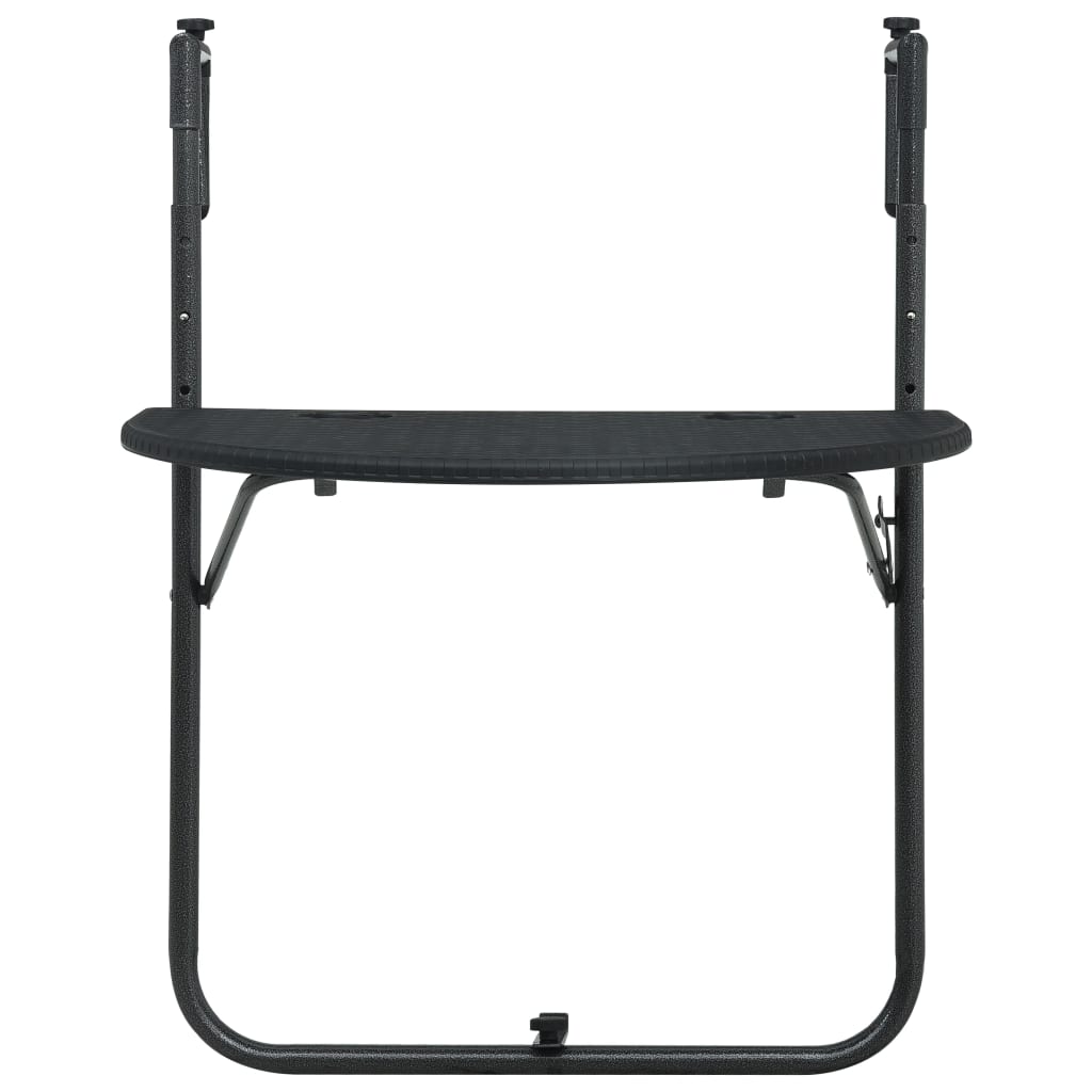  Balkongbord svart 60x64x83,5 cm plast konstrotting