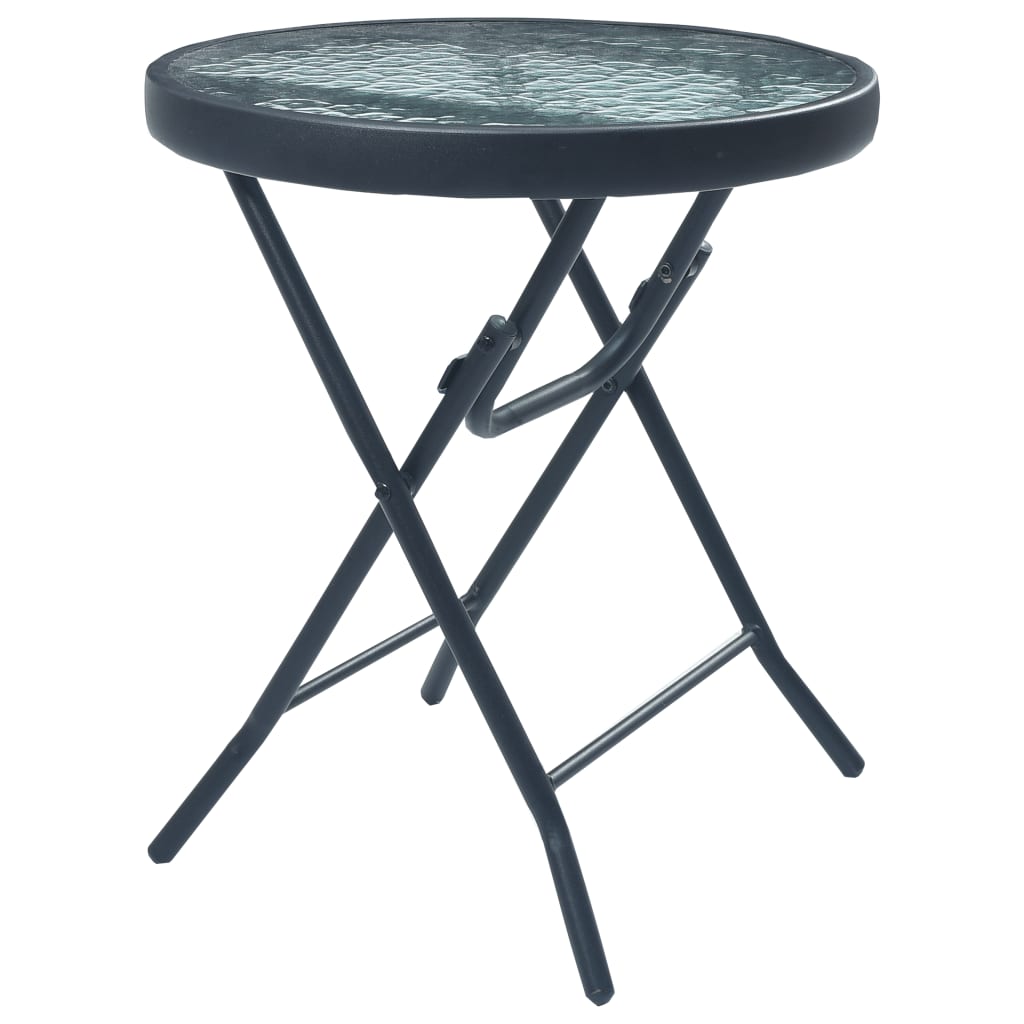  Cafébord svart 40x46 cm stål och glas