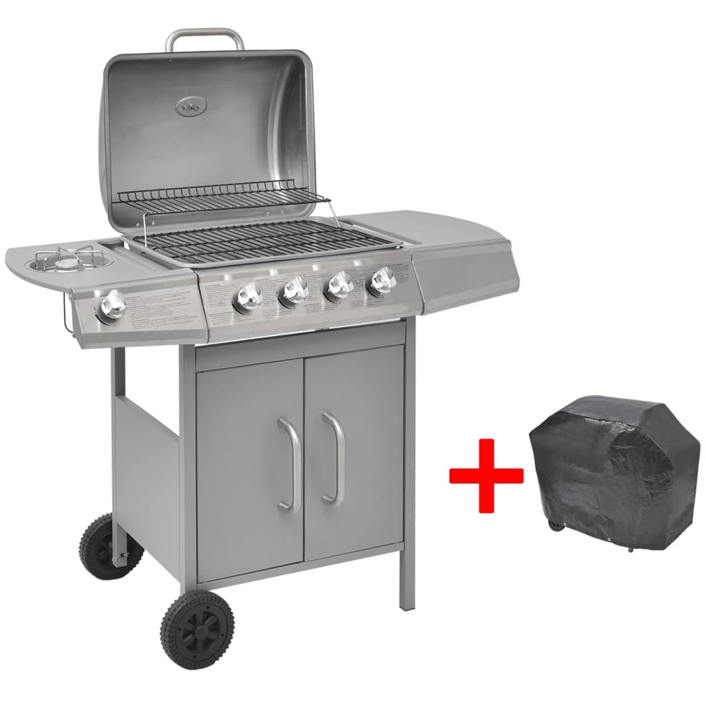  Gasolgrill 4+1 kokzoner silver