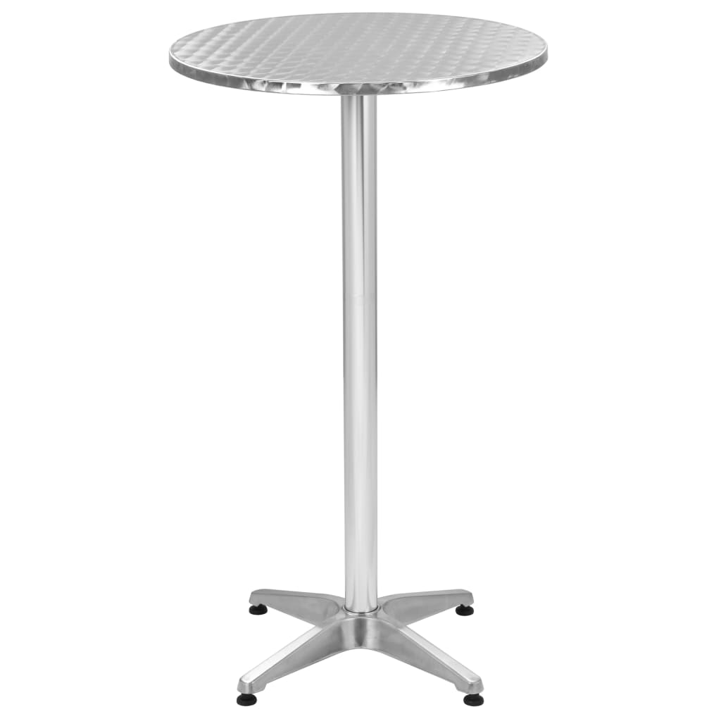  Hopfällbart trädgårdsbord silver 60x(70-110) cm aluminium