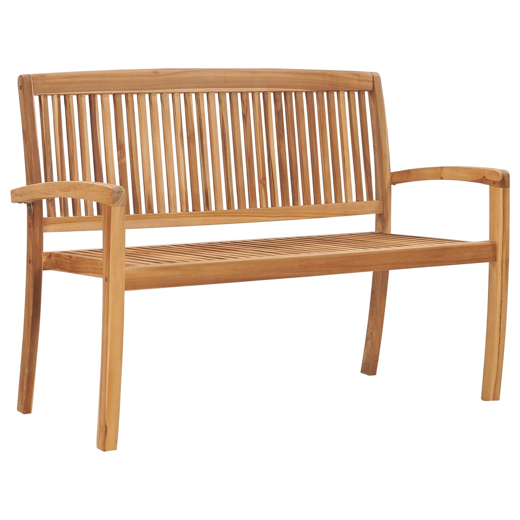  Stapelbar trädgårdsbänk 2-sits 128,5 cm massiv teak