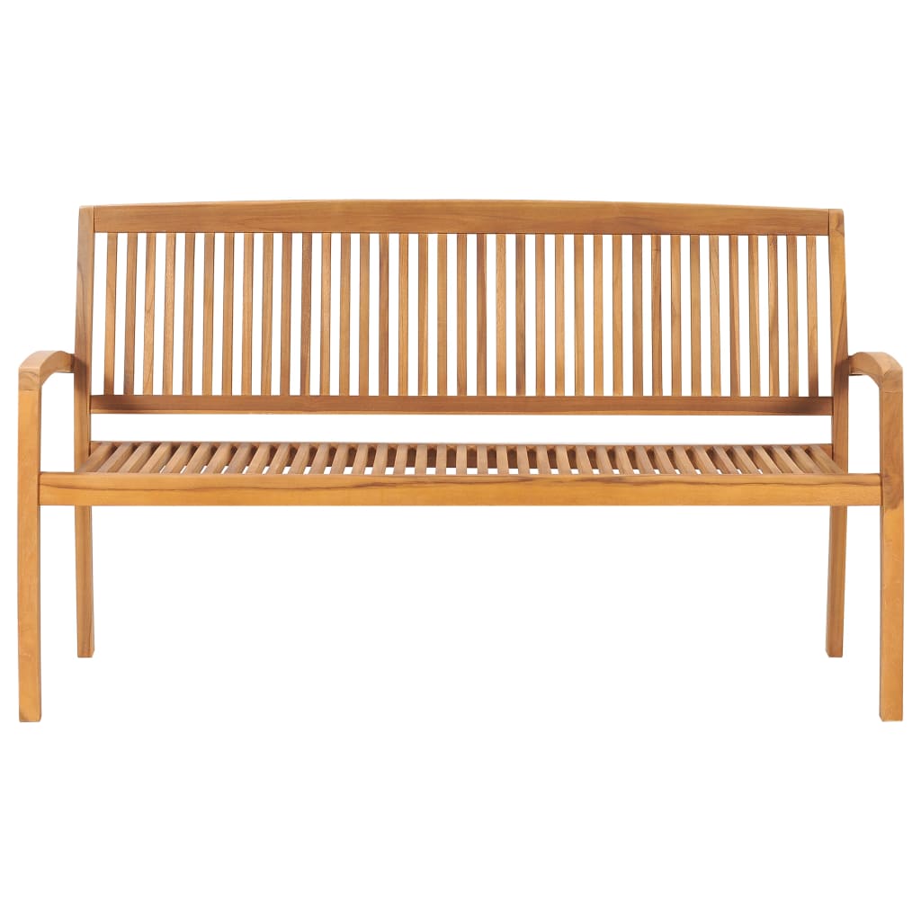  Stapelbar trädgårdsbänk 3-sits 159 cm massiv teak